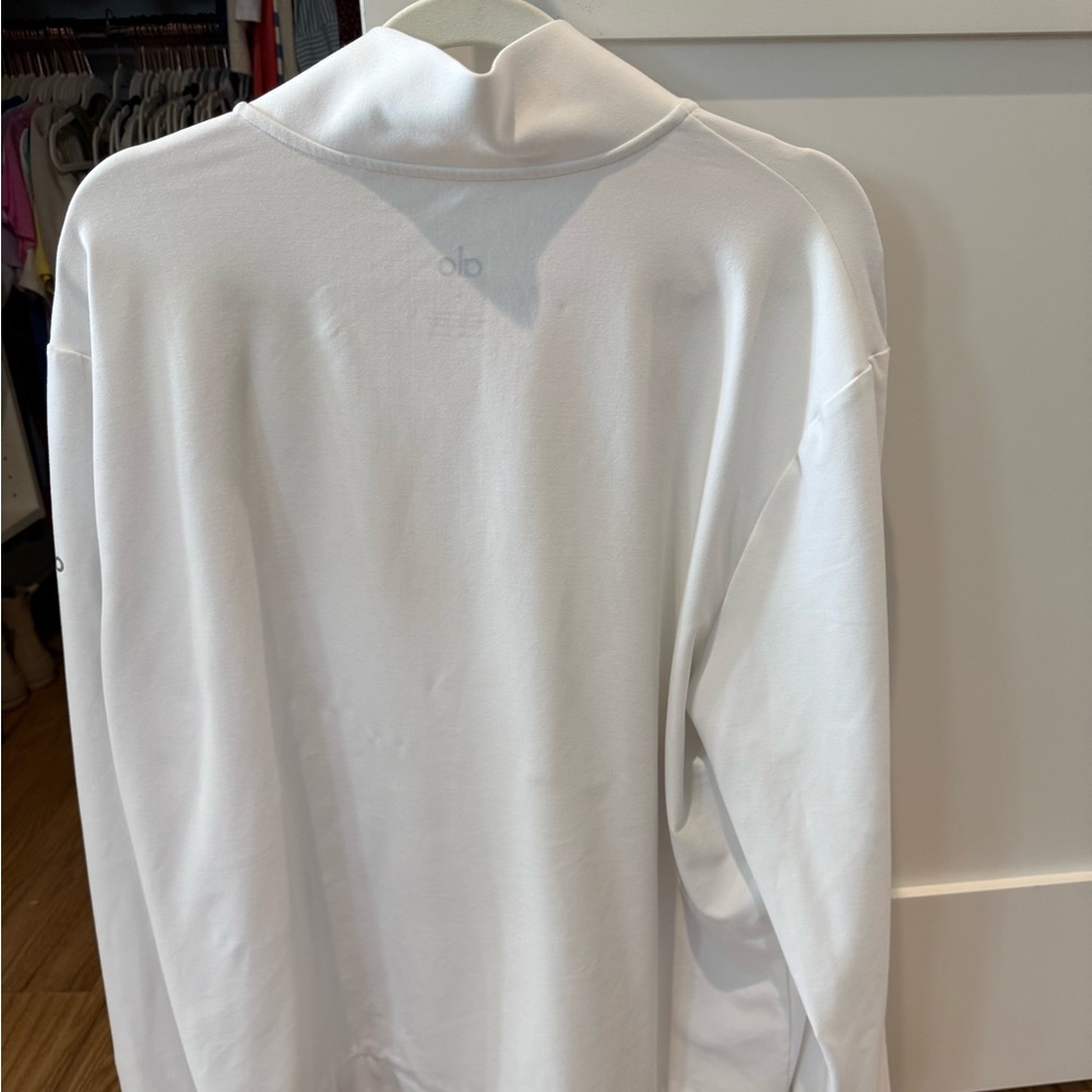Alo White Long Sleeve full Zip - Picture 2 of 4